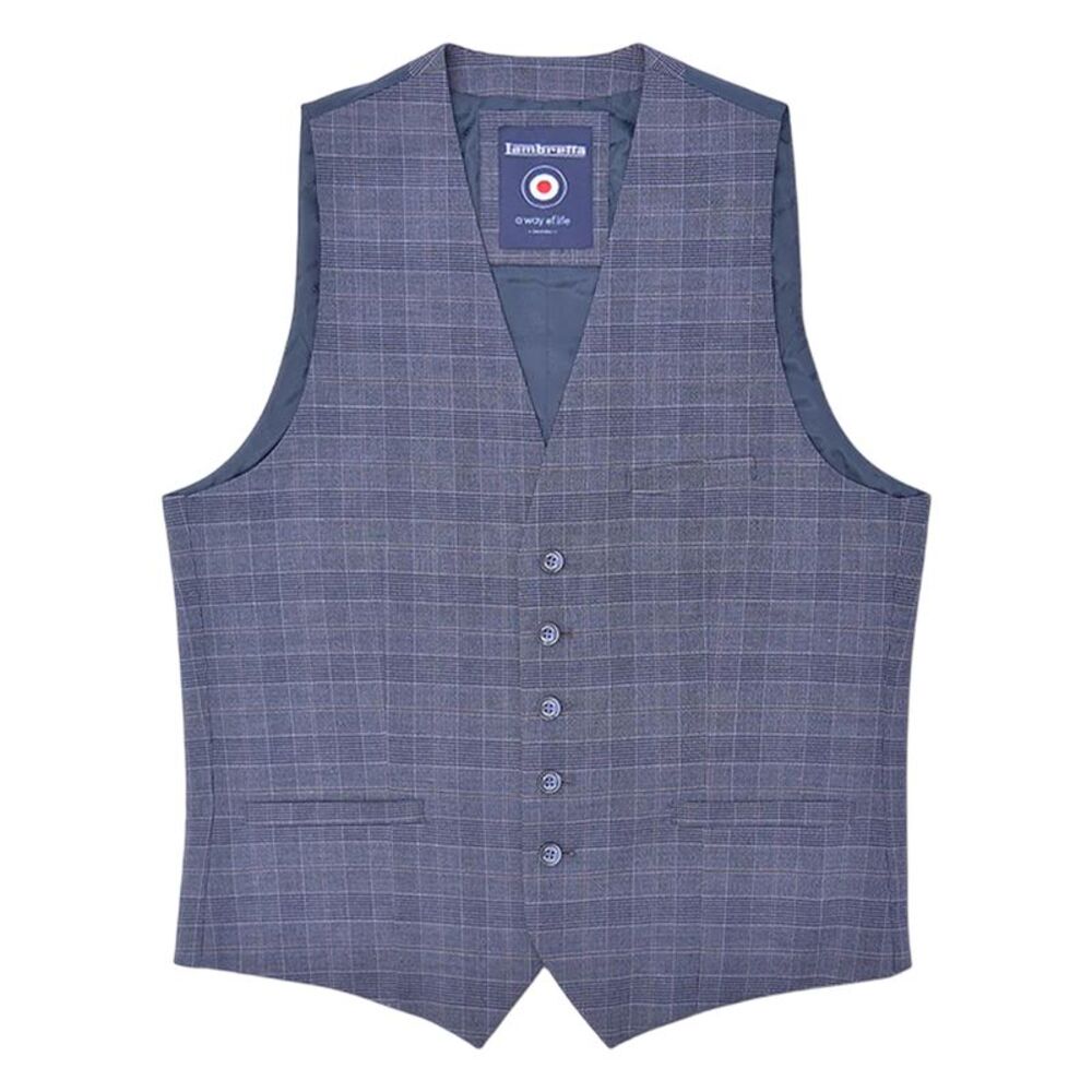 Lambretta Mens Bradley Checked Vest / Slate